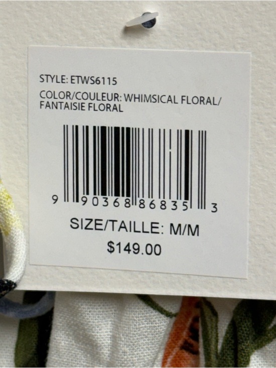 Ellen Tracy Linen-Blend Dress Midi Sleeveless White Floral Sz 10 NWT - Picture 7 of 11